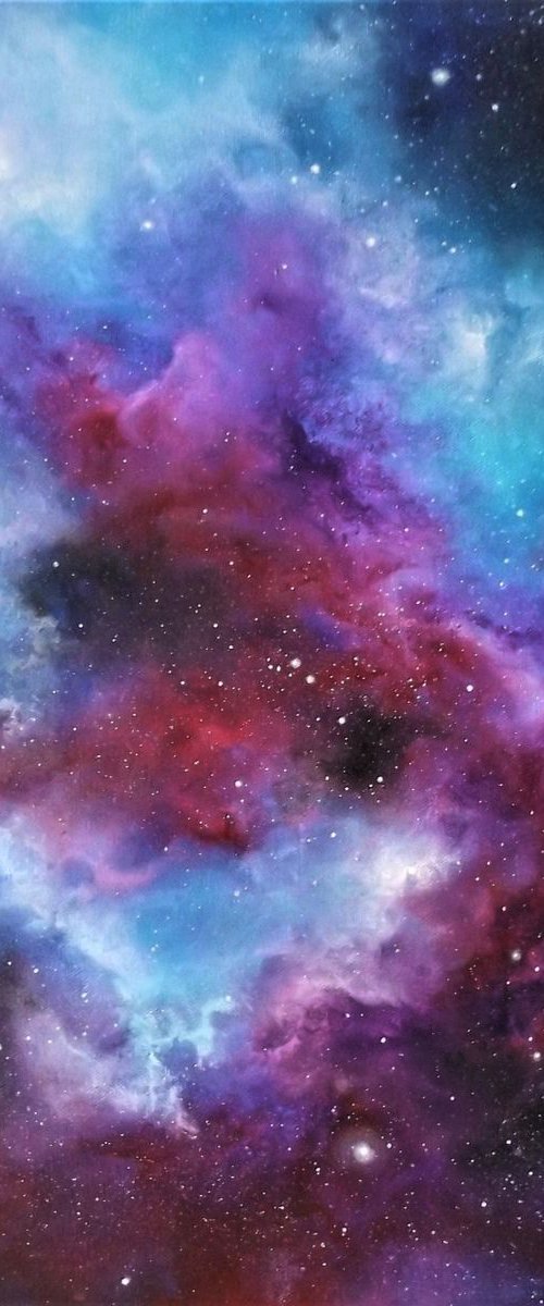'Voyage' - Space Art, Finger-Painted, Nebula by Lisa Price