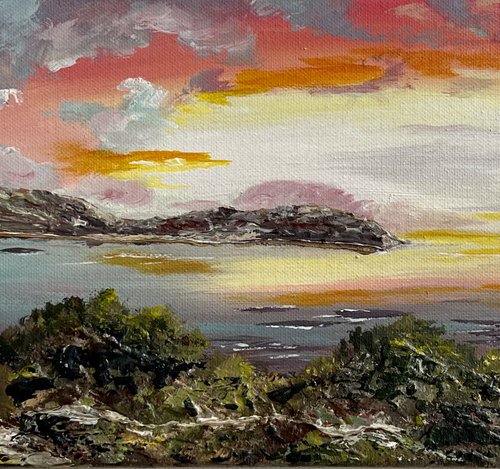 Red Sunrise over Lulworth Cove by Marja Brown