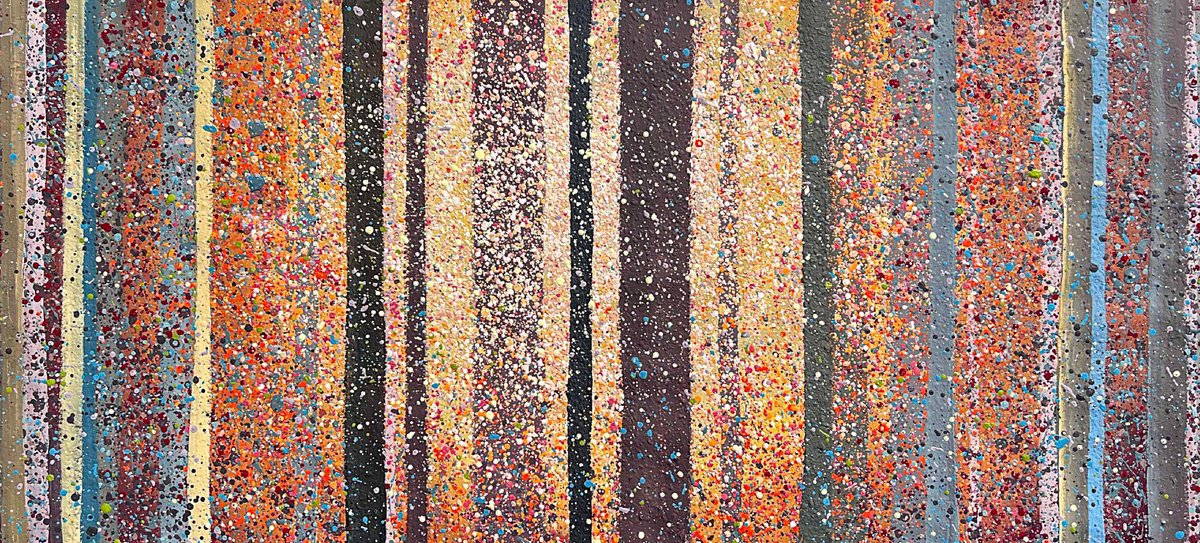 Abstract Acrylic Painting By Bogdana Antoniuk, 59 X 28, Golden Hour In A Forest 17.00, Original Artwork