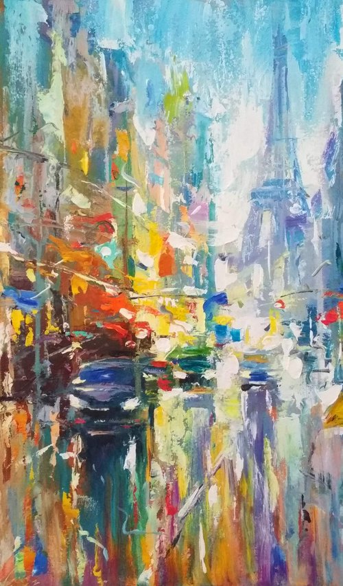Abstract cityscape (Paris) by Andrej  Ostapchuk