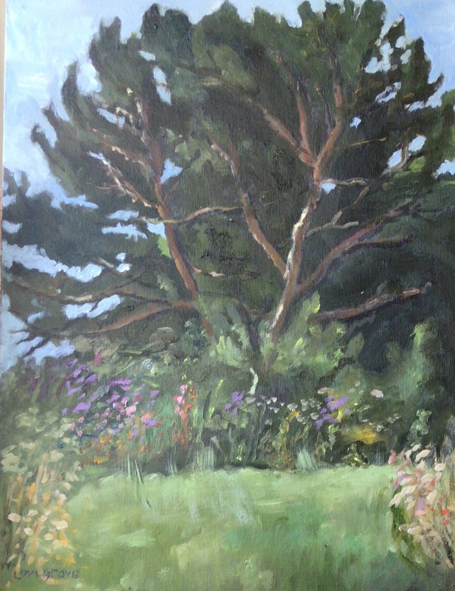 Impressionistic Landscape Oil Painting By Julian Lovegrove Art, 12 X 16", Fir Tree At Pegwell, Original Artwork