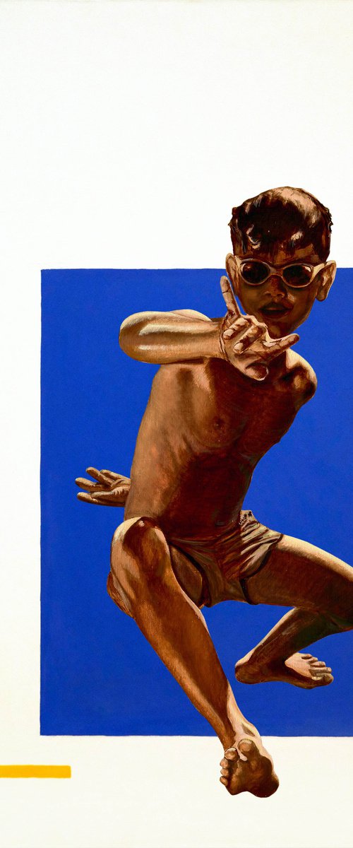 Golden boy on blue Limited edition of 10 by Anastassia Markovskaya