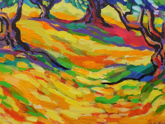 Olive grove in yellow