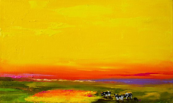 Chromatic Sunset — Golden Field Glow