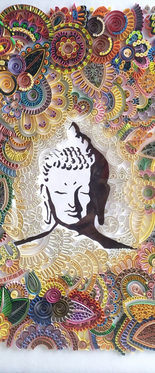 Buddha meditating around nature by Priyanka Sagar