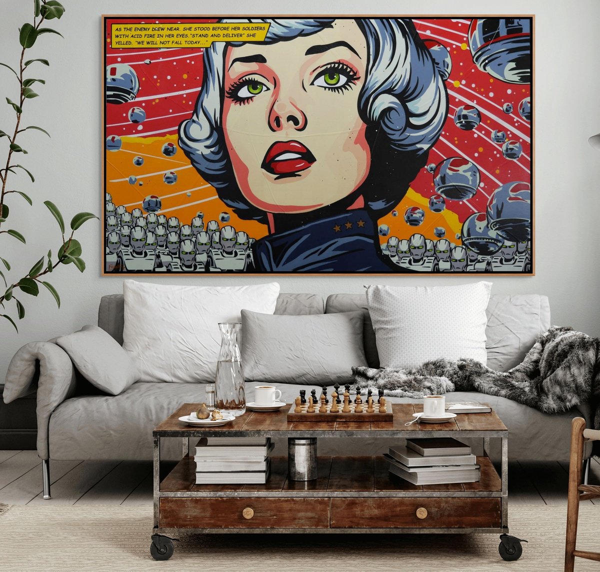 Urban And Pop Portrait Painting By Franko, 79 X 47, Acid Fire, Original Artwork