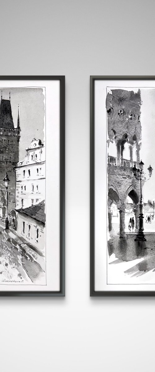 Monochrome Memories (Diptych) by Eugenia Gorbacheva