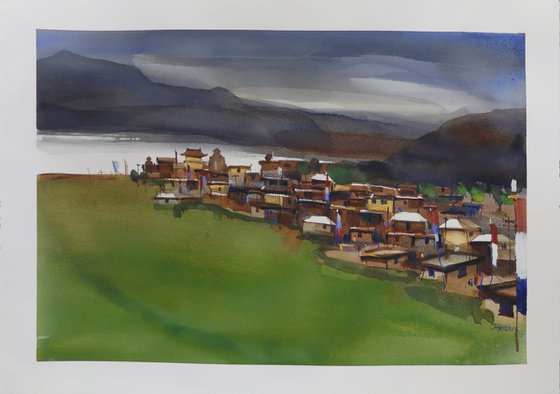 Kibber tiny, village in valley