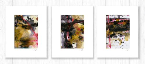 A Moment In Forever Collection 2 - 3 Abstract Paintings in mats by Kathy Morton Stanion by Kathy Morton Stanion