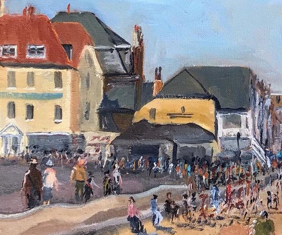 The Royal Hotel, Deal seafront. An original oil painting