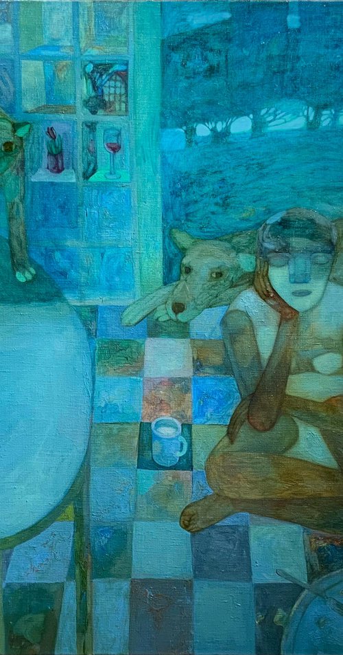 Meditation in a white dress by Anna Bulkina