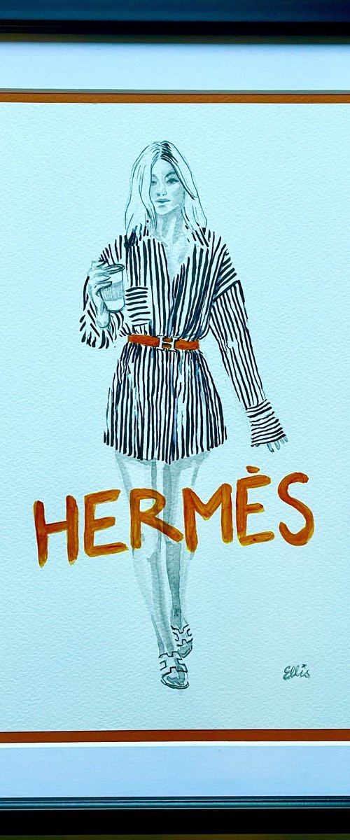 Hermés - Original fashion illustration by ellisartworks