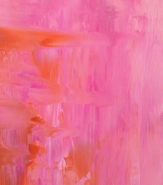 Behind the pink clouds - triptych abstract painting