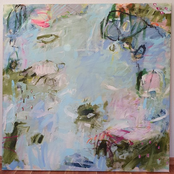 Rain over the waterlily Pond