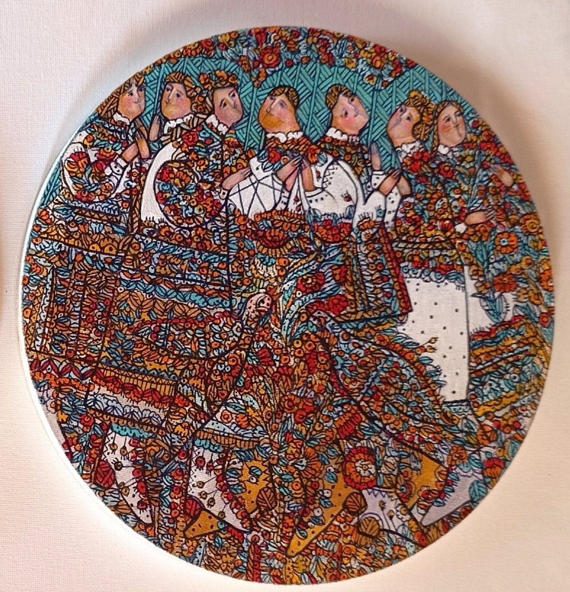 Impressionistic Portrait Acrylic Painting By Tetiana Osadchuk, 10 X 10", Time Together, Original Artwork