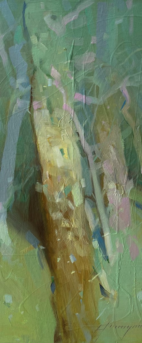 Birches, Original oil painting, Handmade artwork, One of a kind by Vahe Yeremyan