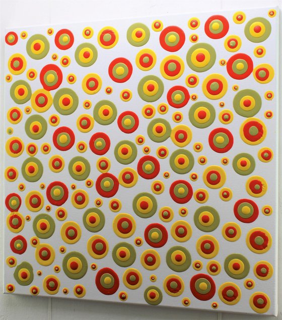 abstract acrylic painting on material canvas with bright colors "colored candies" unique work Alessandro Butera