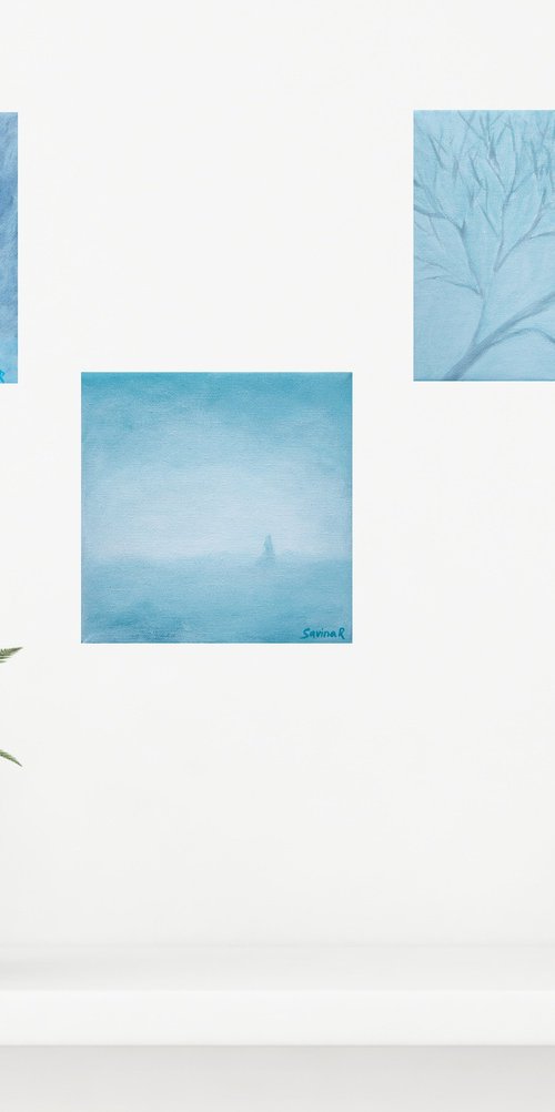 Set of three winter landscapes by Rimma Savina