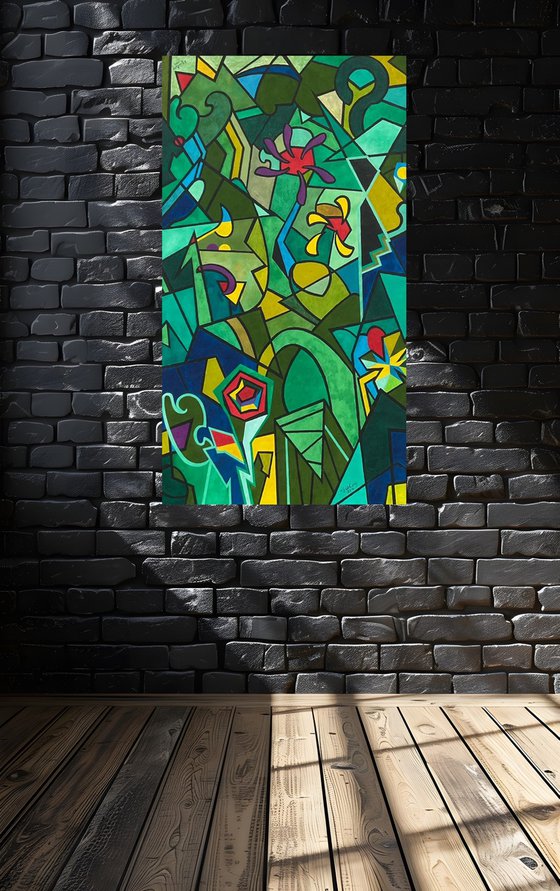 Chaos n. 5 - (Flowers in green)