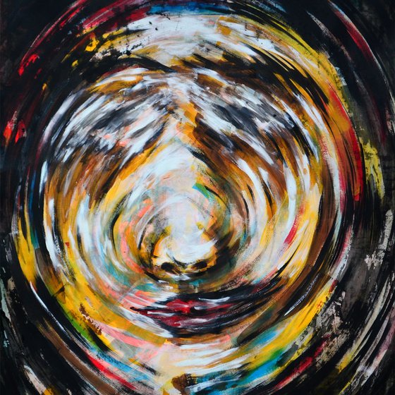 Swirl Face - Large Original Modern Abstract Art Painting Portrait