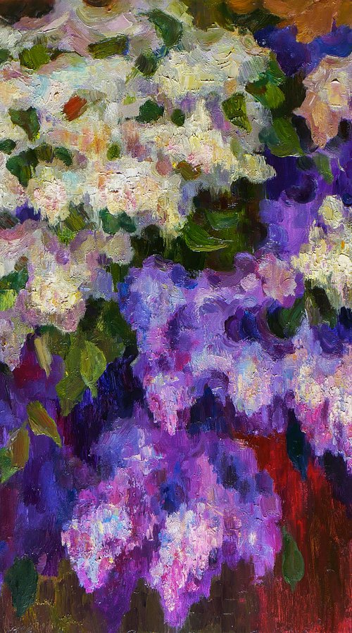 Abstract painting - Lilacs painting #2 by Nikolay Dmitriev