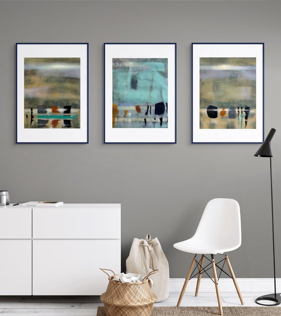 Abstract Mirages. Moon and Bay