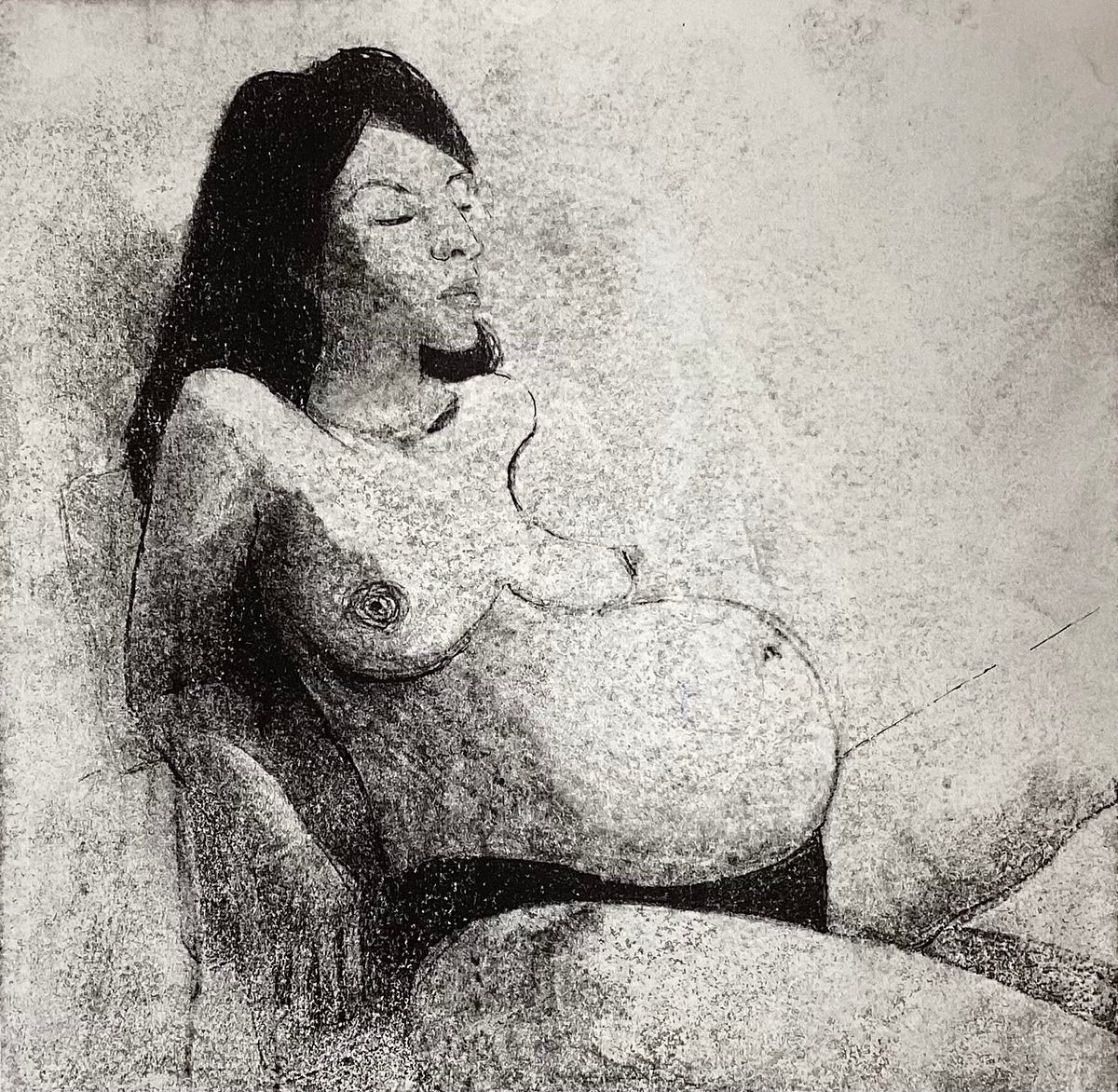 Portrait Limited Edition Print By Sue Roe, 12 X 12", Waiting, Original Artwork