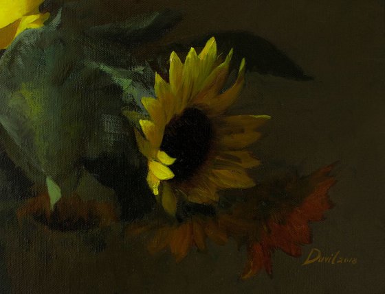 Sunflowers, oil on canvas, 41x61cm, 2018, original still life