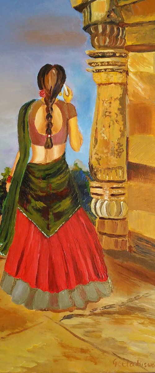 Festival Times, India, Ready to hang, edges painted by Geeta Yerra