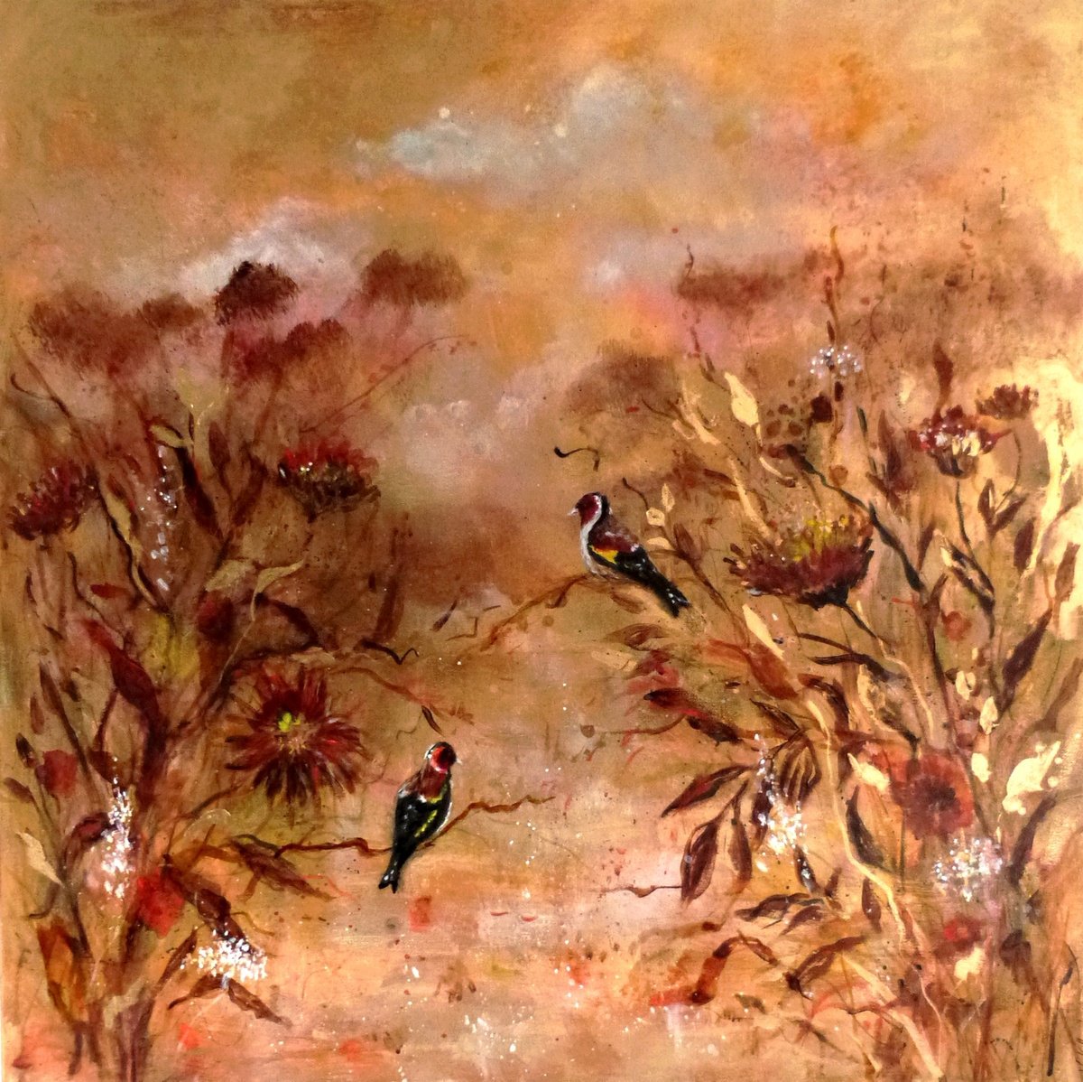 Impressionistic Landscape Painting By Loetitia Pillault, 28 X 28", The Sanctuary, Original Artwork