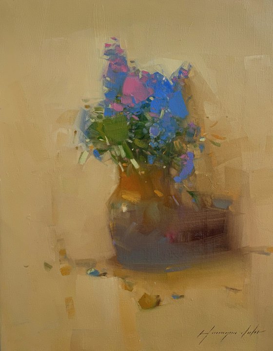 Vase of Flowers, Original oil painting, Handmade artwork, One of a kind