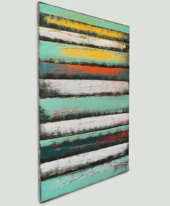 Colorful Abstract Painting - Vertical Panels Light - Ronald Hunter - 19S