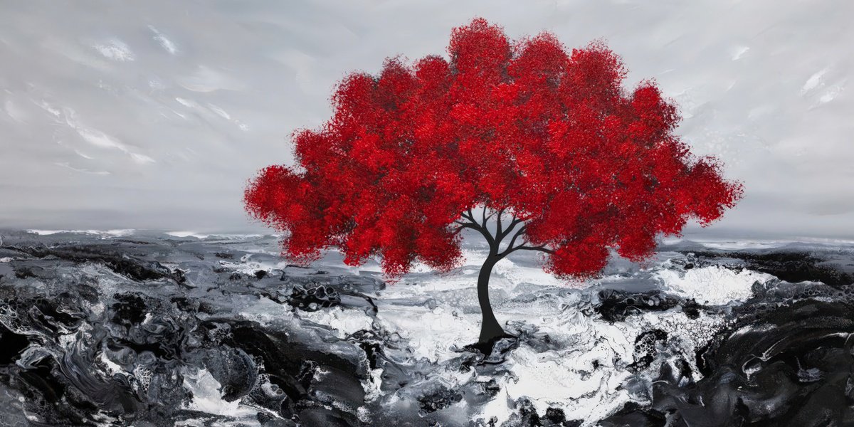 Abstract Landscape Acrylic Painting By Art By Catalin, 59 X 30, Melody Of Love 36, Original Artwork