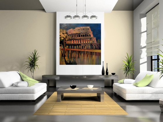 " Colosseum " - 100 x 100cm Original Oil Painting