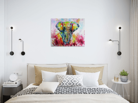 Majestic colorful elephant II