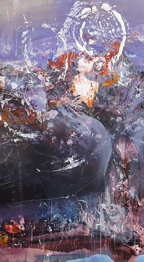 Spectacular Gestural Unique Still Life Signed Ovidiu Kloska by Kloska Ovidiu