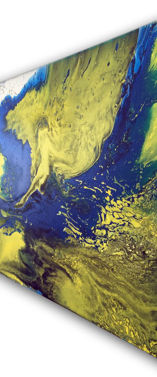 "Tectonic Shift" - Original Abstract PMS Acrylic Painting, 24 x 18 inches by Preston M. Smith (PMS)