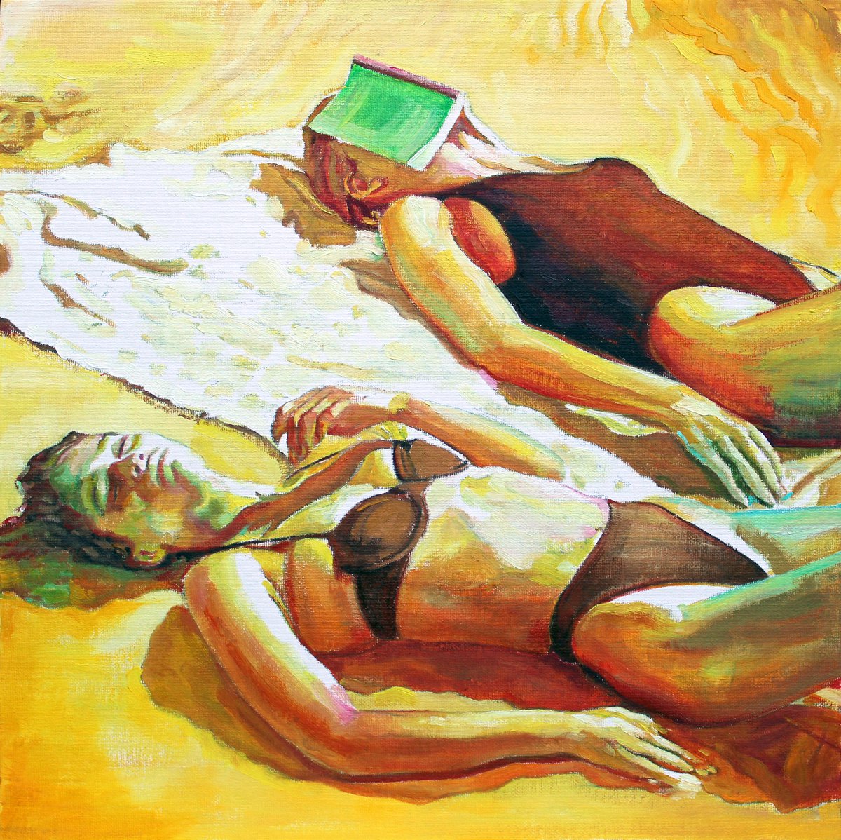 Impressionistic Portrait Oil Painting By Timothy Adam Matthews, 16 X 16", Heliophilia #9, Original Artwork