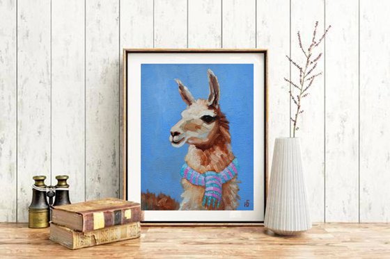 Llama in a scarf