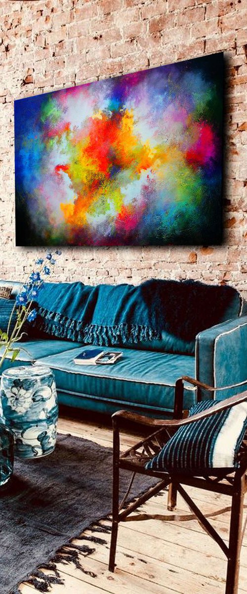 150x100cm. / ABSTRACT PAINTING / Limelight by Alex Senchenko