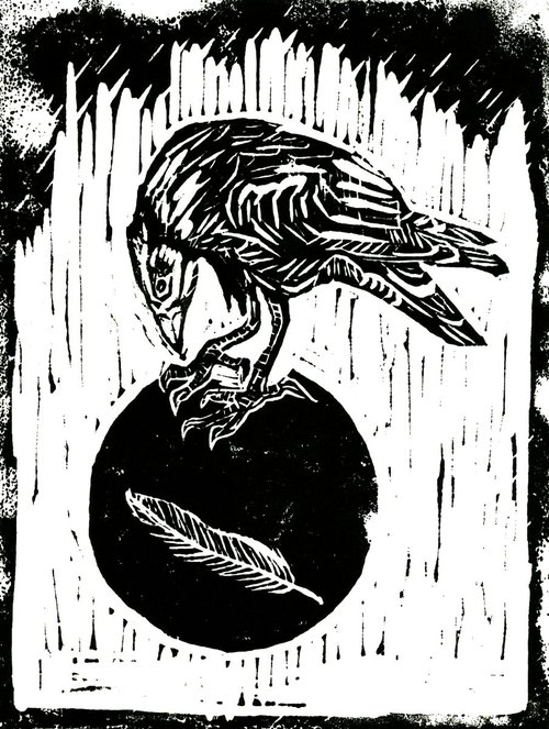 Crow/Lost Feather by Georgia Flowers