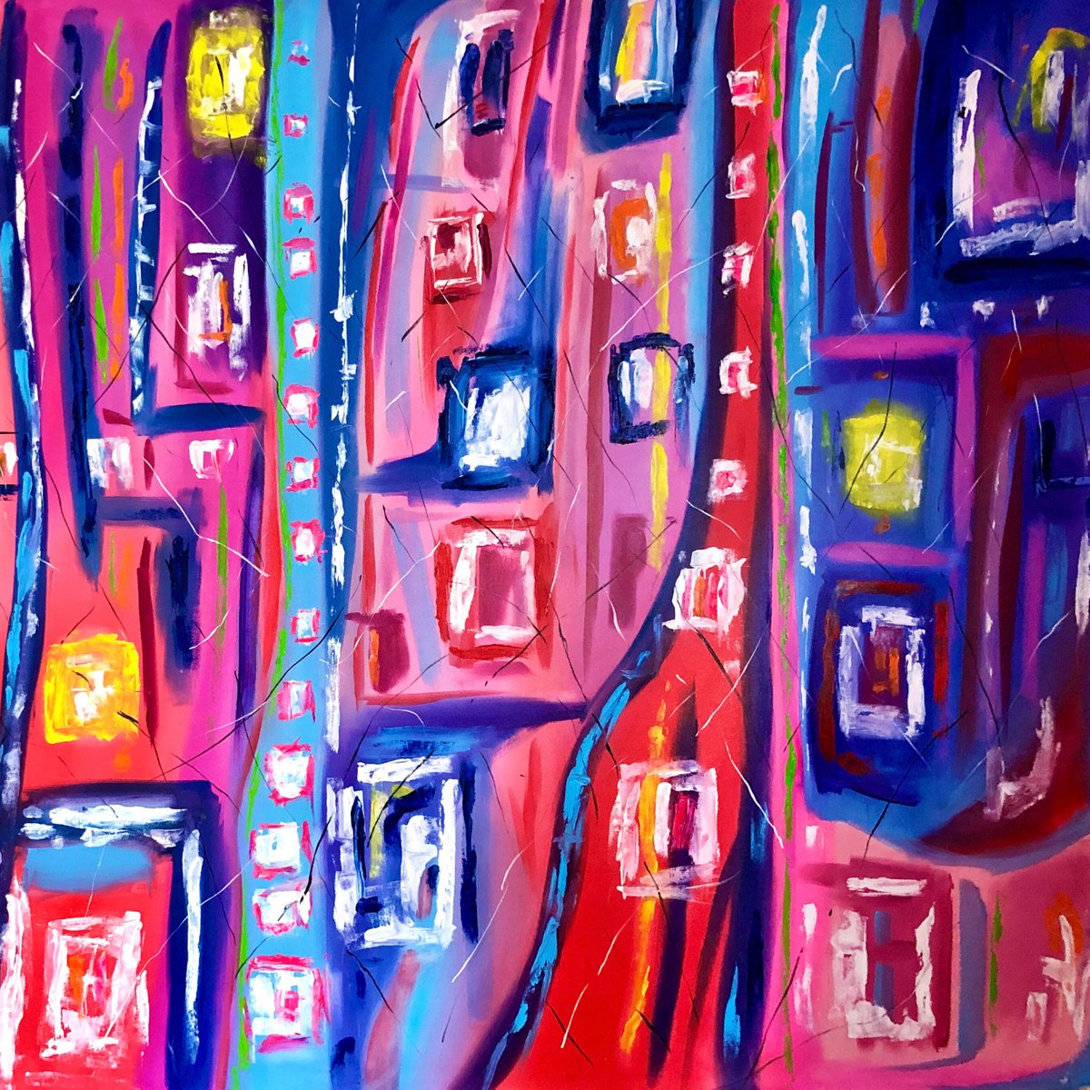 Only love can triumph - XXXL large modern abstract oil on canvas by Nataliia Krykun