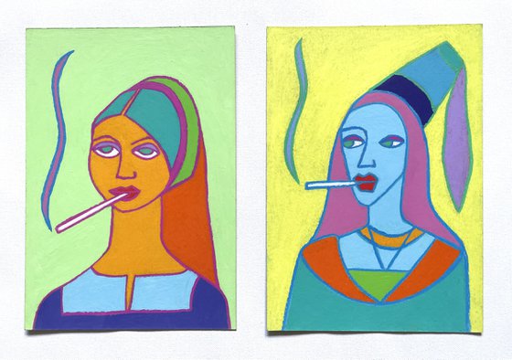 Pop Art Renaissance diptych