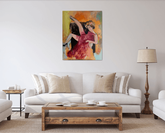 Woman sitting on the armchair