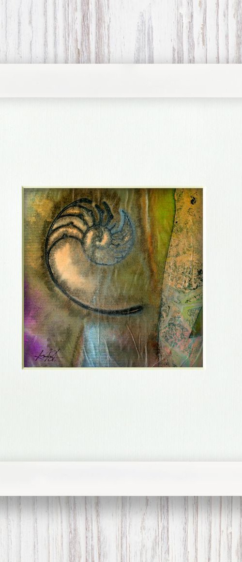 Nature's Tranquility 4 - Abstract Nautilus Shell Painting by Kathy Morton Stanion