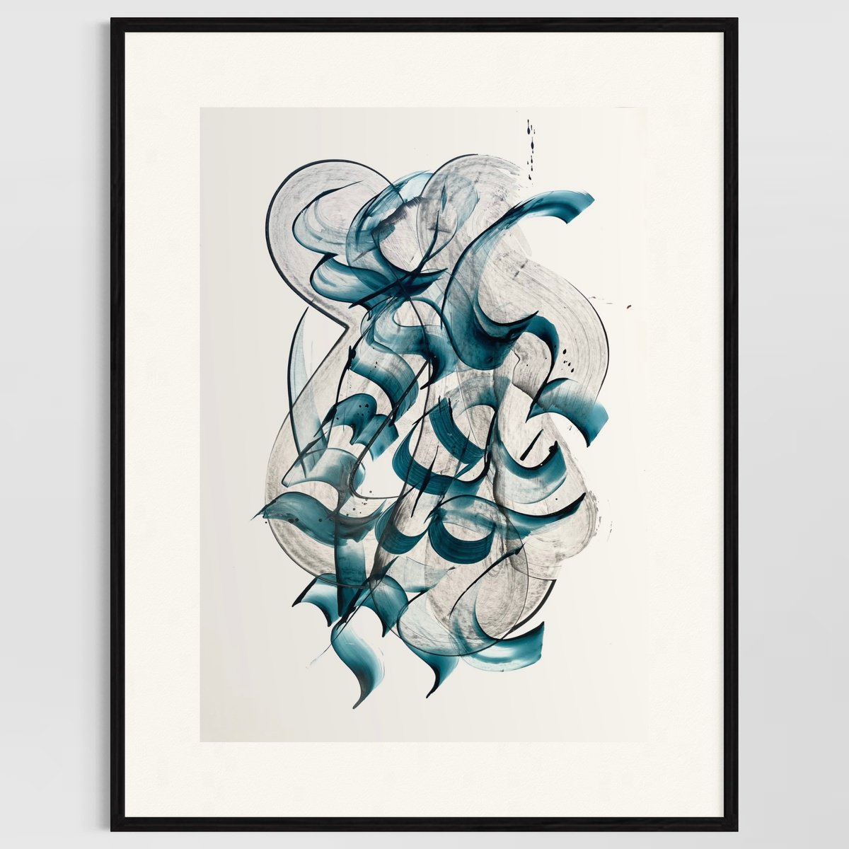 Abstract Painting By Evgenia Makarova, 17 X 23, Abstract ?alligraphy, Original Artwork