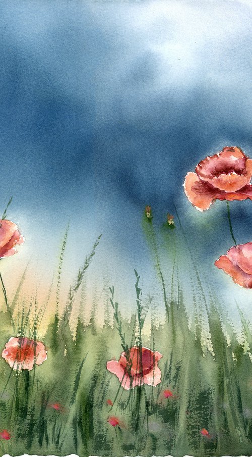 Poppies Landscape by Olga Tchefranov (Shefranov)