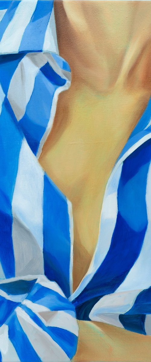 Blue Striped Shirt by Ara Youn