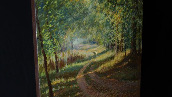 Sunny Autumn Path - autumn landscape painting