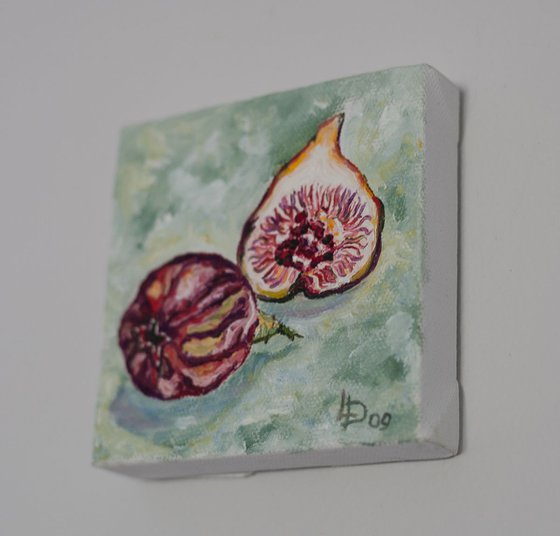 Figs 4"x4" free shipping small painting